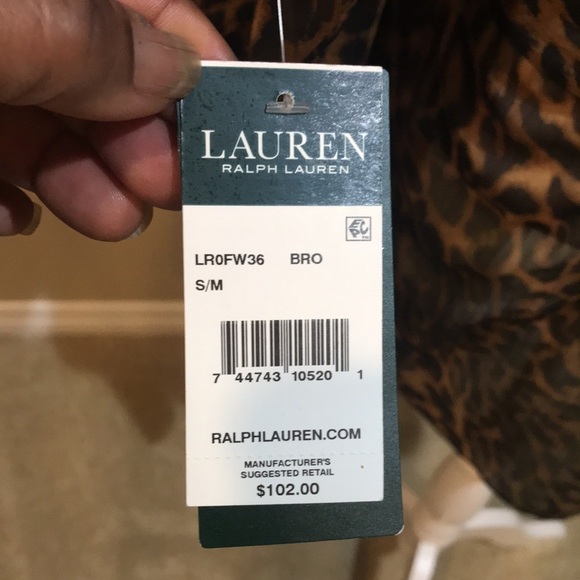 NWT Ralph Lauren Swimsuit Cover-Up Tunic Leopard Print with Tie Waist-Size S/M - Picture 9 of 12